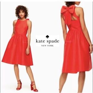 Kate Spade Red Dress With Bow Detail